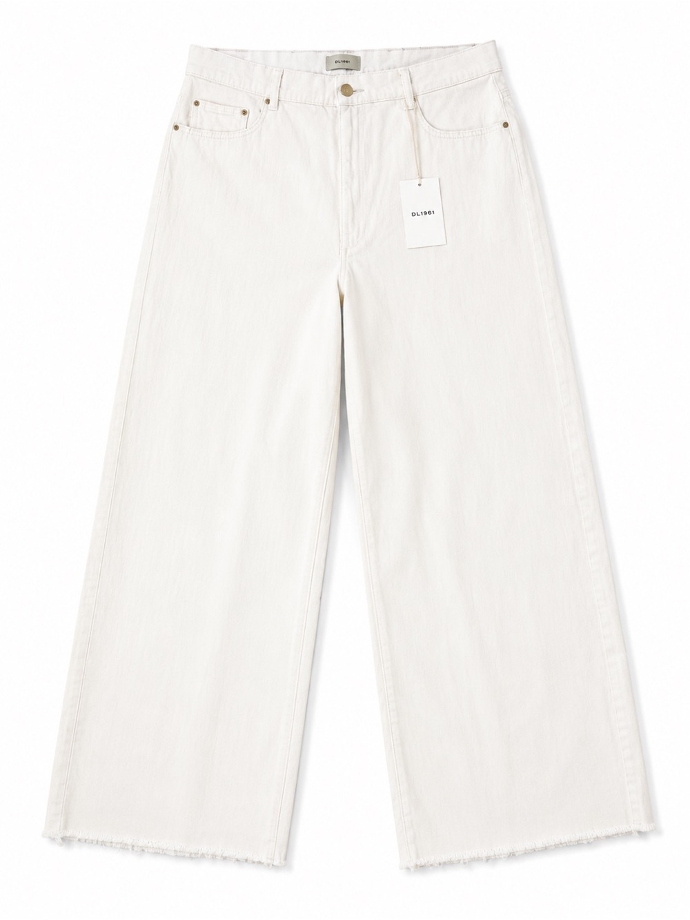 DL1961 Hepburn  Wide-Leg Off-White Jeans